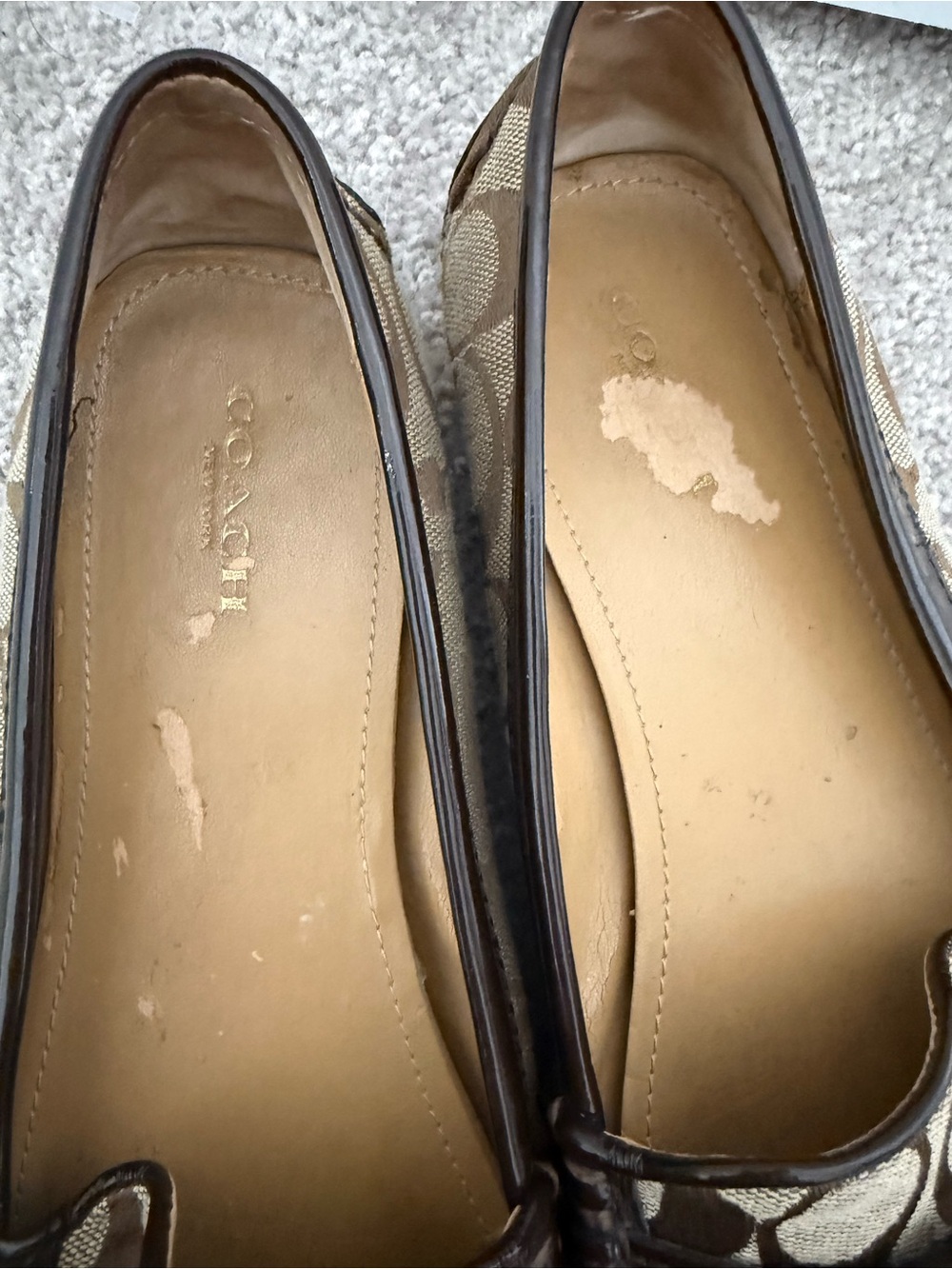 Coach Brown Signature Canvas Loafers with Dark Trim - Picture 4 of 8